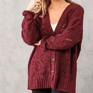 Pointelle Cardigan Sweater